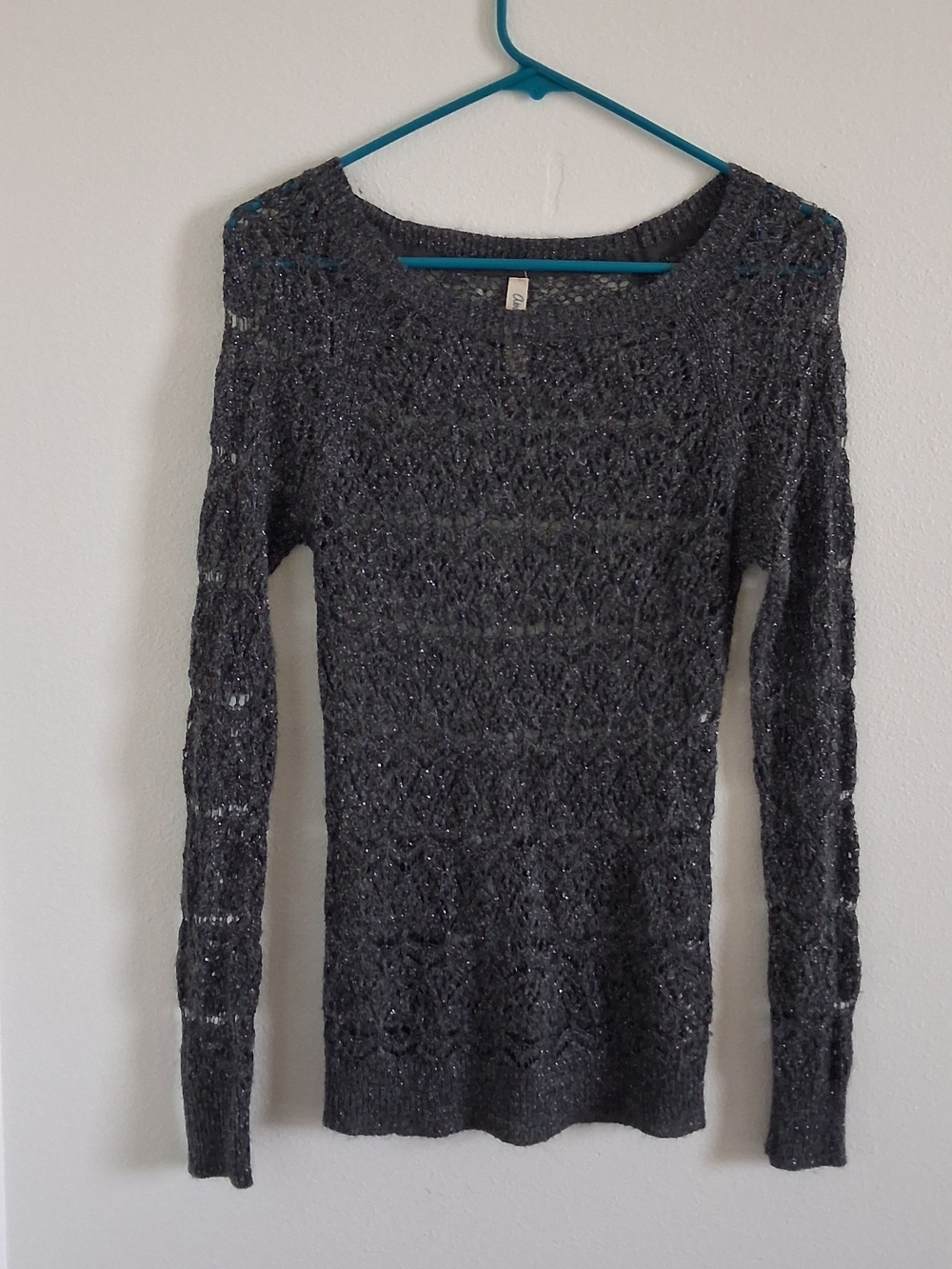 Women's Dark Gray Aeropostale Open-Knit Sweater